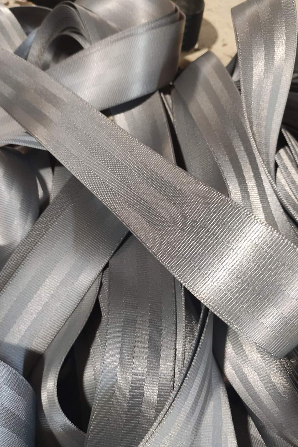 Gri Emniyet Kemeri Kumaşı