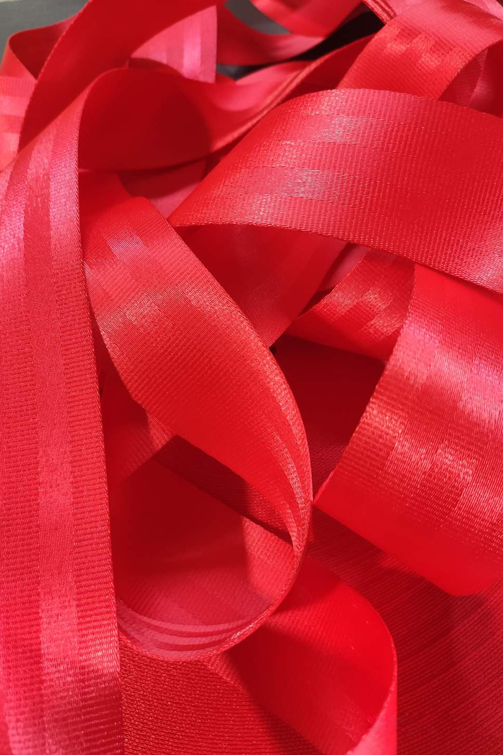 Kırmızı Emniyet Kemeri Kumaşı